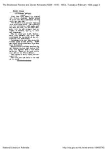 The Braidwood Review and District Advocate (NSW : [removed]), Tuesday 2 February 1926, page 3 BUSH FIRES  CANBERRA