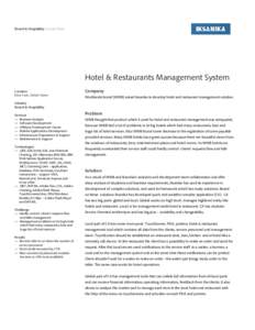 Resort & Hospitality Success Story  Hotel & Restaurants Management System Location New York, United States