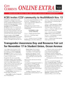 City College of San Francisco / Transgender / Transgender Day of Remembrance / Transgender Law Center / Deepak Chopra / KCBS / Chopra / Gender / LGBT / California Community Colleges System