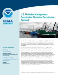 Fish / Seafood / Fisheries science / Magnuson–Stevens Fishery Conservation and Management Act / Fisheries / Overfishing / Fisheries management / Sustainable seafood / National Marine Fisheries Service / Fishing / Environment / Sustainable fisheries