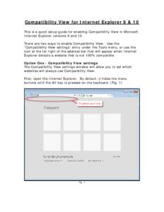 Compatibility View for Internet Explorer 9 & 10