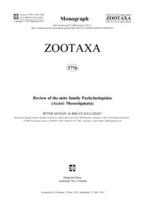 Review of the mite family Pachylaelapidae (Acari: Mesostigmata)