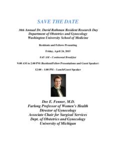 Microsoft Word - Save the Date_30th Annual Rothman Research Day Announcement