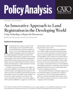 An Innovative Approach to Land Registration in the Developing World: Using Technology to Bypass the Bureaucracy