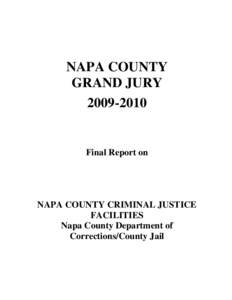 NAPA COUNTY CRIMINAL JUSTICE FACILITIES: NAPA COUNTY DEPARTMENT OF CORRECTIONS/COUNTY JAIL