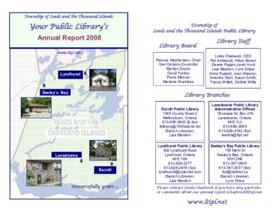 Public library / Front of Yonge /  Ontario / Library / Librarian / Leeds County /  Ontario / Library science / Leeds and the Thousand Islands / Lansdowne /  Maryland