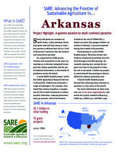 SARE: Advancing the Frontier of Sustainable Agriculture in... Arkansas  What is SARE?