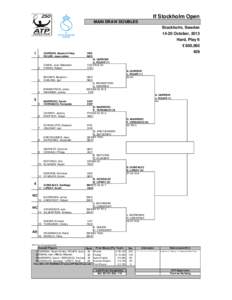 If Stockholm Open MAIN DRAW DOUBLES Stockholm, Sweden