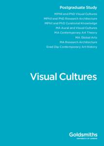 Postgraduate Study MPhil and PhD Visual Cultures MPhil and PhD Research Architecture MPhil and PhD Curatorial Knowledge MA Aural and Visual Cultures MA Contemporary Art Theory