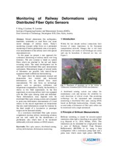 Monitoring of Railway Deformations Distributed Fiber Optic Sensors using  F. Klug, S. Lackner, W. Lienhart