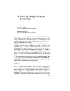 E-mailing Biology: Facing the Biochallenge Deborah M. Langsam University of North Carolina at Charlotte Kathleen Blake Yancey