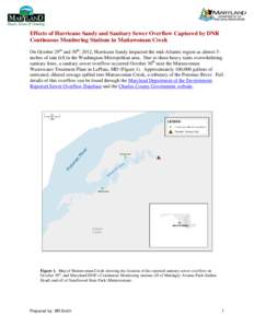 Mattawoman / Smallwood State Park / Turbidity / Sanitary sewer overflow / Sanitary sewer / Water pollution / Maryland / Water