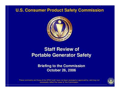 Commission briefing on Oct[removed]on portable generators