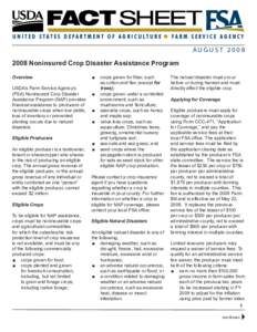 Agriculture in the United States / Agricultural insurance / Crop insurance / Noninsured Assistance Program / Economy of the United States / Prevented planting acreage / United States Department of Agriculture / Agriculture / Crops