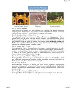 Page 1 ofCool Coorg 5 Nights / 6 Days Maharaja Palace, Mysore