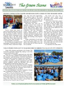 The Green Scene NEWS FROM THE CITY OF VICTORVILLE CONSERVATION RECYCLING  ENVIRONMENTAL PROGRAMS