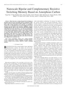 IEEE TRANSACTIONS ON ELECTRON DEVICES, VOL. 58, NO. 11, NOVEMBERNanoscale Bipolar and Complementary Resistive Switching Memory Based on Amorphous Carbon