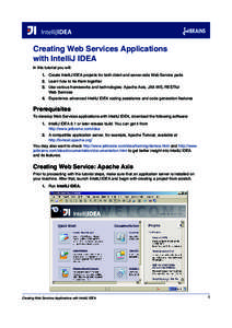 Web standards / Integrated development environments / Java enterprise platform / IntelliJ IDEA / Apache Axis / Application server / Web Services Description Language / Apache Tomcat / Computing / Software / Web services