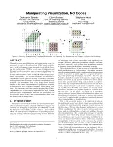 Manipulating Visualization, Not Codes Oleksandr Zinenko Cédric Bastoul  Stéphane Huot