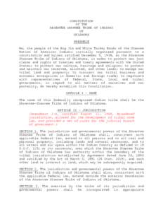 CONSTITUTION OF THE ABSENTEE SHAWNEE TRIBE OF INDIANS OF OKLAHOMA PREAMBLE