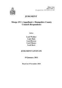 Microsoft Word - Morge v Hampshire County Council.doc