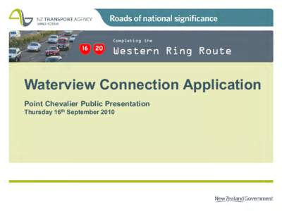 Waterview Connection application: Point Chevalier Public presentation