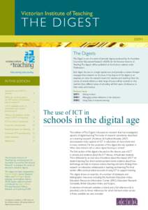 Victorian Institute of Teaching  THE DIGEST[removed]The Digests