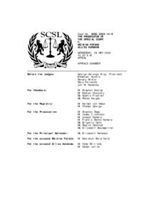 Law / Civil Defence Forces / Special Court for Sierra Leone / Samuel Hinga Norman / Africa / Kamajors / Fofana / Appeal / Sierra Leone / Moinina Fofana / Allieu Kondewa