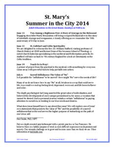 Microsoft Word - Summer in the City 2014 Insert