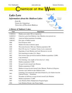 Lake Mendota / Lake Monona / Mendota / University of Wisconsin–Madison / Monona / Wisconsin / Limnology / Lake / Lake Wingra / Dane County /  Wisconsin / Madison metropolitan area / Madison /  Wisconsin