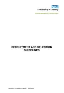 RECRUITMENT AND SELECTION GUIDELINES