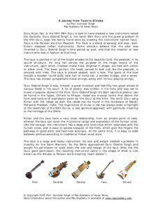 A Jouney from Taus to Dilruba by Prof. Surinder Singh Raj Academy Of Asian Music