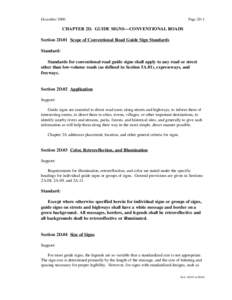 December[removed]Page 2D-1 CHAPTER 2D. GUIDE SIGNS—CONVENTIONAL ROADS Section 2D.01 Scope of Conventional Road Guide Sign Standards