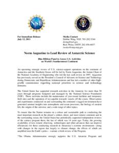 For Immediate Release July 12, 2011 Media Contact Debbie Wing, NSF, [removed]removed]