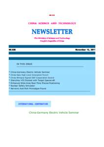 N0[removed]CHINA SCIENCE AND TECHNOLOGY NEWSLETTER The Ministry of Science and Technology