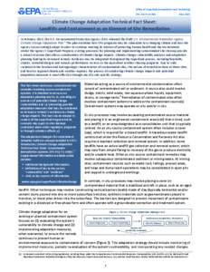 Climate Change Adaptation Technical Fact Sheet: Landfills and Containment as an Element of Site Remediation