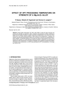 Rev. Mater. Sci[removed]137on strength of a Mg-Al-Zn alloy EffectAdv. of HPT