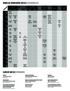 GRILLE HORAIREschedule Place des Arts Conservatoire  VE