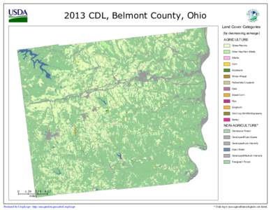 2013 CDL, Belmont County, Ohio Land Cover Categories (by decreasing acreage) AGRICULTURE Grass/Pasture Other Hay/Non Alfalfa