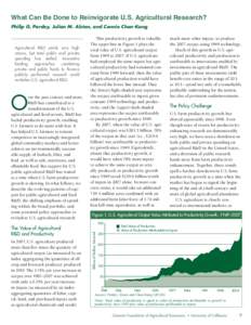 What Can Be Done to Reinvigorate U.S. Agricultural Research?  Philip G. Pardey, Julian M. Alston, and Connie Chan-Kang O