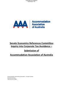 Corporate tax avoidance Submission 101 Senate Economics References Committee Inquiry into Corporate Tax Avoidance – Submission of