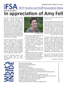 BCIT  FSA September 2012 • Volume 44, Issue 1