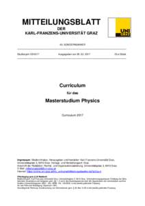 MITTEILUNGSBLATT DER KARL-FRANZENS-UNIVERSITÄT GRAZ 45. SONDERNUMMER  ___________________________________________________________________