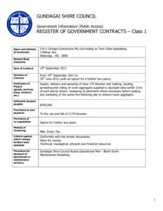 Local Government Areas of New South Wales / Legal documents / Contract law / Gundagai / Asphalt / Contract / Geography of New South Wales / States and territories of Australia / Geography of Australia