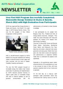 AOTS New Global Cooperation   NGC NEWSLETTER No.1 Vol.1  NEWSLETTER 