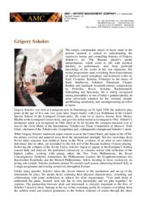 Grigory Sokolov / Sokolov / Saint Petersburg Conservatory / Grigory