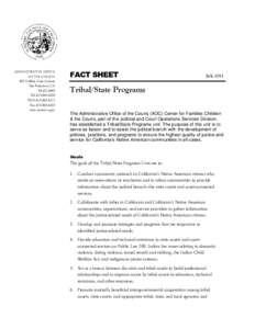 Tribal/State Programs Page 1 of 4 ADMINISTRATIVE OFFICE OF THE COURTS