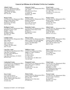 Guía de las Oficinas de la División Civil de los Condados /Directory of Civil Division Offices