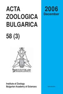 ACTA ZOOLOGICA BULGARICA 2006