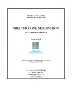 CONTRACT DOCUMENTS AND SPECIFICATIONS FOR SHELTER COVE SUBDIVISION LOT 8 & 9 DRAINAGE PROJECT